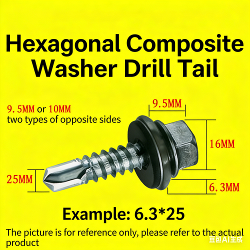 📌📌📌（Buy One Get One Free）Only 50 packs left! Limited stock—while supplies last! 20 pieces per pack Free size 5.5*25 included Hexagonal Self-Drilling Screws with Composite Waterproof Washers for Roofing & Steel Sheets
