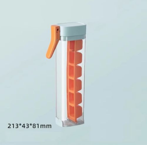 One-Hand Press Ice Cube Tray Food Grade Freezer Ice Mold, Mini Home Ice Maker Box with One-Press Easy Ice Release Function😀