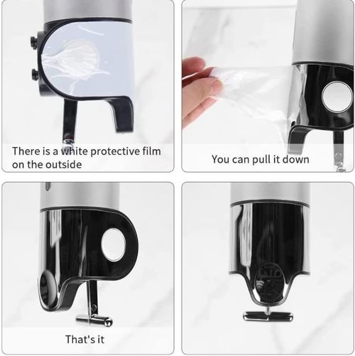 Wall Mounted Manual Soap Dispenser with Stainless Steel Rod, 3-Head Pump, Transparent Design for Shower Gel😀😀😀