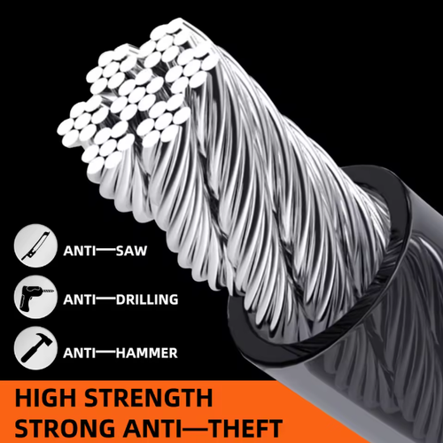 Universal Car Anti-Theft Lock, Steering Wheel Lock with Steel Cable & Snap Lock, Vehicle Safety Protection Device