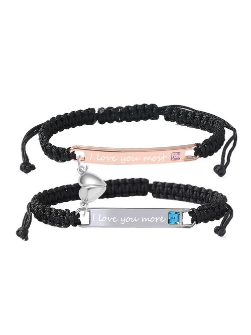 🎄（Grab it, and your sweetheart will fall head over heels for you）Couple Bracelets His Queen & Her King Zinc Alloy Braided Bangles - Free Single Piece Without Engraving