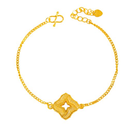 🎄🎄🎄（Oriental Style）Puzuo Jewelry Shop Same-Style Gold-Plated Hollow Four-Pointed Star Jewelry Set - Necklace & Ring