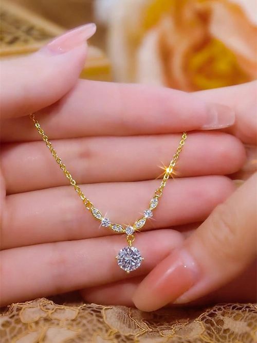 🎄🎄🎄(🎄🎄🎄Deal: Buy One Get One Free )Women's Sparkling Full-Crystal Statement Necklace - Elegant Versatile Collarbone Accessory