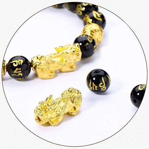 🎄（Buy one pack, get one free.）New Year Deal! 14mm Vietnam Gold Pixiu Bracelet - Six-Word Mantra Beads | Random Color Blind Box