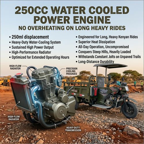 🚜MC250ZH-2G 250cc Water-Cooled Engine🔧Five-Wheel Structure, Heavy Load Capacity, Fuel Saving Durable for Cargo & Mountain Road, Kenya In Stock🏭