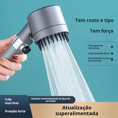 Conjunto de chuveiro com pressão aumentada, chuveiro para banheiro doméstico, chuveiro manual para banho, chuveiro com pressão aumentada e mangueira adicional