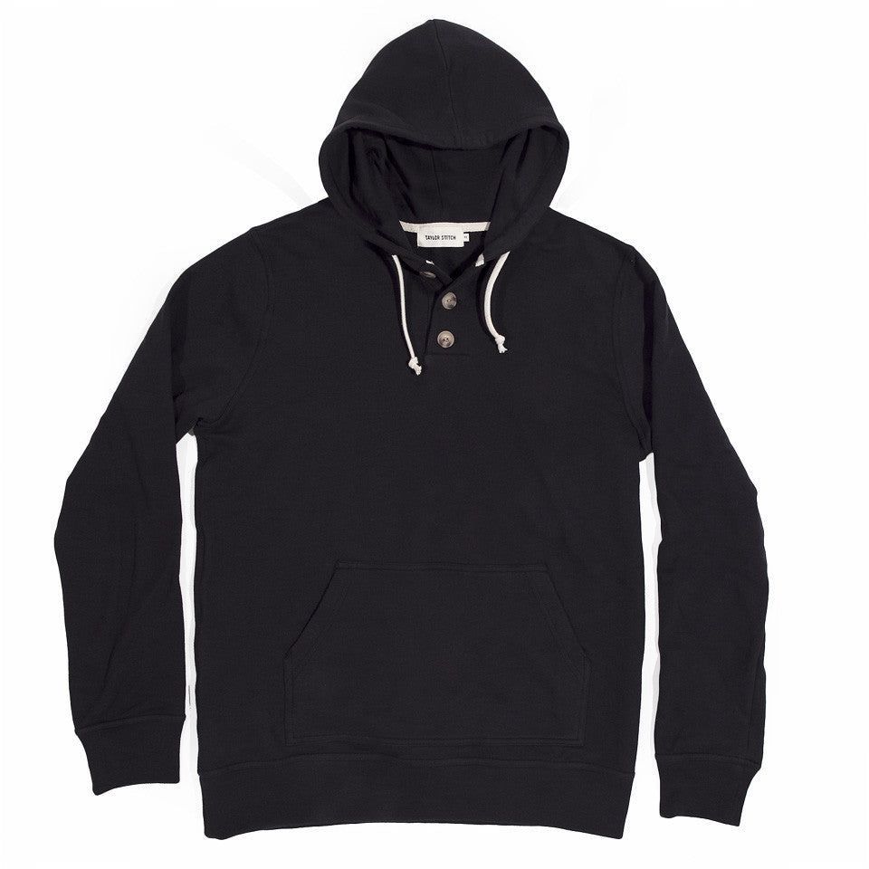 Vvcvo Charcoal 3 Button Hooded Sweatshirt