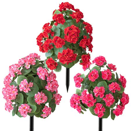 💐 Begonia Flower Stake Artificial Flowers Garden Decoration