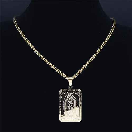 Colar vintage da Virgem Maria banhado a ouro