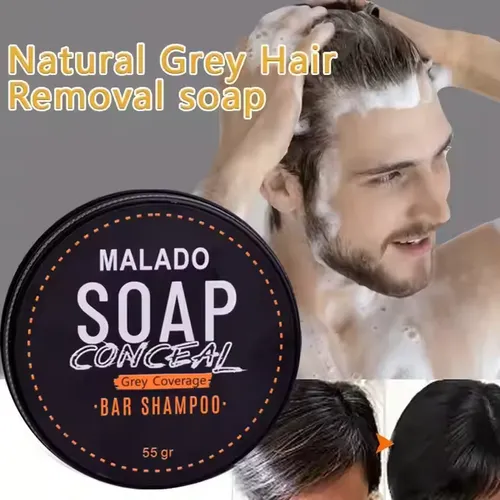 Shampoo soap for white hair to turn black hair Men's shampoo soap gently moisturizes black hair and makes it smooth