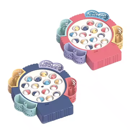 Cartoon funny children's black-and-white interactive rotating fishing game toy electric rotating children's electric fishing toy