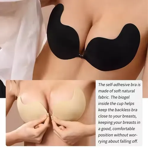 Self-adhesive washable strapless sexy mango shaped bra