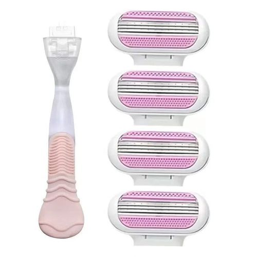 1 Handle + 4 Blade Women Safety Razor Blades Face/ Leg/ Armpit/ Bikini Beauty Hair Removal Shaving Compatible Venus Shaver