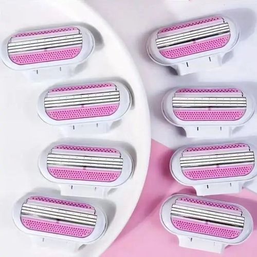 1 Handle + 4 Blade Women Safety Razor Blades Face/ Leg/ Armpit/ Bikini Beauty Hair Removal Shaving Compatible Venus Shaver