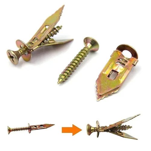 100Pcs Self Drilling Drywall Anchors Screws, Self Tapping Screws, Easy Application for Gypsum Plasterboard, Dowel