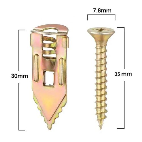 100Pcs Self Drilling Drywall Anchors Screws, Self Tapping Screws, Easy Application for Gypsum Plasterboard, Dowel