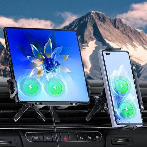 ❤️Dual Coil 15W Fast Wireless Car Charger, 😍Universal Air Vent Phone Mount Holder💋 for Smartphones, Tablets, 🐬and Foldable Phones