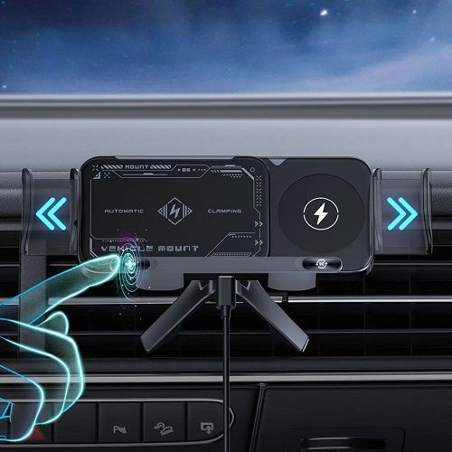 ❤️Dual Coil 15W Fast Wireless Car Charger, 😍Universal Air Vent Phone Mount Holder💋 for Smartphones, Tablets, 🐬and Foldable Phones