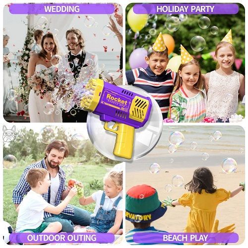 40 Hole Handheld Massive Foaming Space Light Bubble Machine Electric Children'S Toys without Battery without Bubble Water