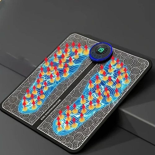 Foot Massage Pad Electric Sole Massage Tool USB Charging Convenient Fast Suitable for Home and Travel Black Hand Massager Masaje