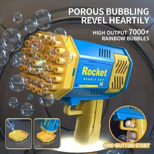40 Hole Handheld Massive Foaming Space Light Bubble Machine Electric Children'S Toys without Battery without Bubble Water