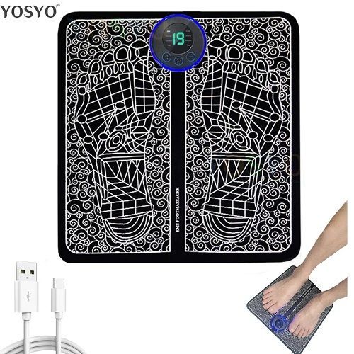 Foot Massage Pad Electric Sole Massage Tool USB Charging Convenient Fast Suitable for Home and Travel Black Hand Massager Masaje