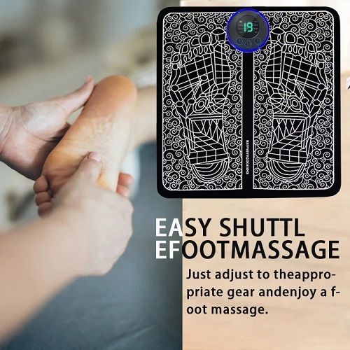 Foot Massage Pad Electric Sole Massage Tool USB Charging Convenient Fast Suitable for Home and Travel Black Hand Massager Masaje