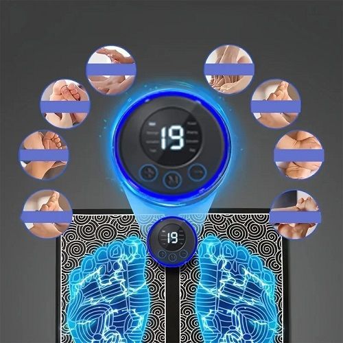 Foot Massage Pad Electric Sole Massage Tool USB Charging Convenient Fast Suitable for Home and Travel Black Hand Massager Masaje