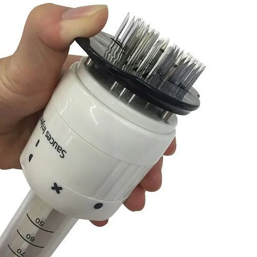 30 Needle Meat Tenderizer Professional Meat Injector Tenderizer Stainless Steel Blade 3OZ Marinade Injector