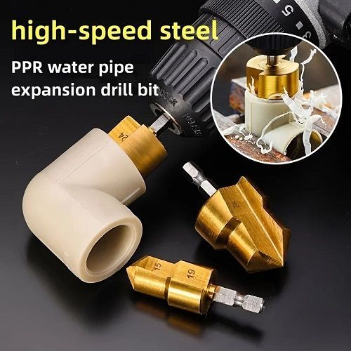 Drill Bit Step Socket for Water PVC Pipe Expander Connector Repair Plumb Fit Reamer Ream Hole Elbow Tee Plumber Tool