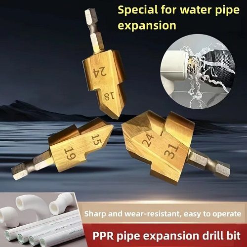 Drill Bit Step Socket for Water PVC Pipe Expander Connector Repair Plumb Fit Reamer Ream Hole Elbow Tee Plumber Tool