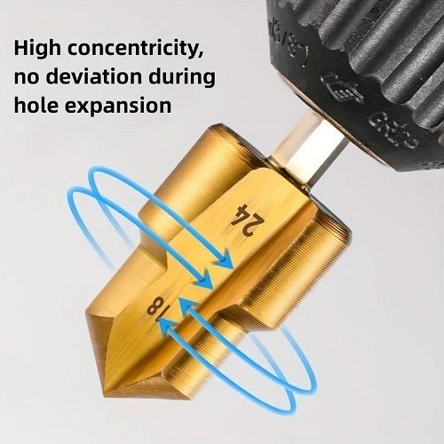 Drill Bit Step Socket for Water PVC Pipe Expander Connector Repair Plumb Fit Reamer Ream Hole Elbow Tee Plumber Tool