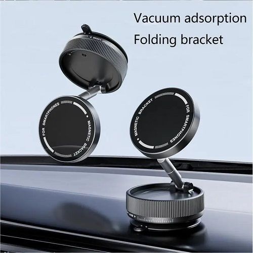 Vacuum Magnetic Phone Holder, 360° Rotatable Car Mount, Adjustable Zinc Alloy Bracket Or Car Or Gym Or Mirror, Fits Most Phones