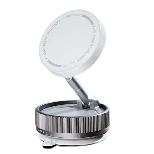 Vacuum Magnetic Phone Holder, 360° Rotatable Car Mount, Adjustable Zinc Alloy Bracket Or Car Or Gym Or Mirror, Fits Most Phones