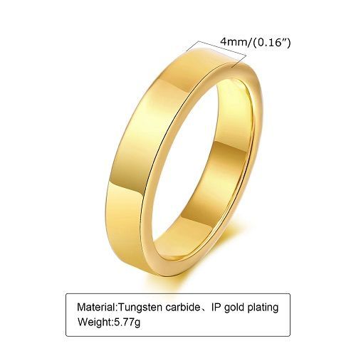 Vnox 2mm-8mm Anti Scratch Tungten Ring for Women Men, Simple Gold Plated Wedding Bands, Minimalist Ring Gift