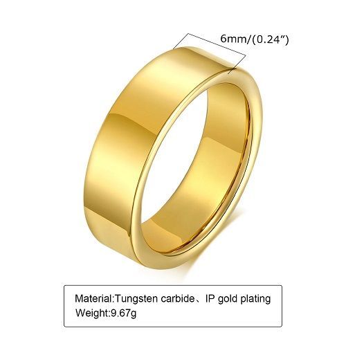 Vnox 2mm-8mm Anti Scratch Tungten Ring for Women Men, Simple Gold Plated Wedding Bands, Minimalist Ring Gift