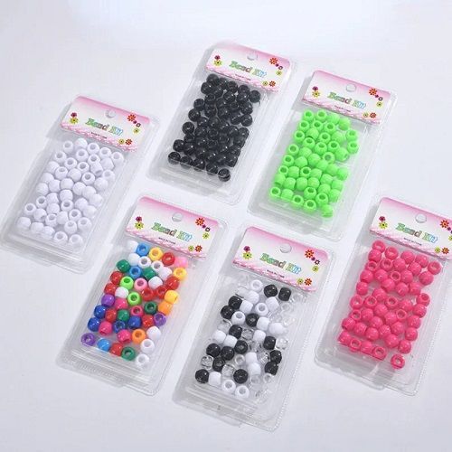 Hair Braiding Beads Hair Braids 5x12mm Plastic Beads Large Hole Kids Women Girls African Hair Styling Bead Accessories