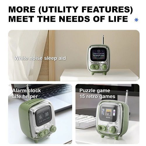 Divoom T-tiivoo-2 Pixel Art Bluetooth Speakers Portable Alarm Clock DIY Display Board Cute Gift Home Light Decoration FM radio