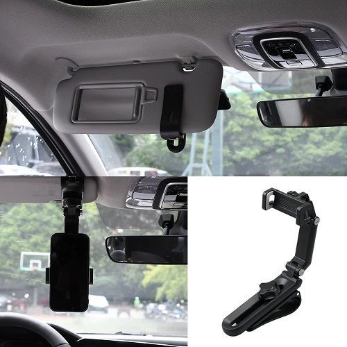 Sun Visor Car Mounted Phone Holder Multi-Angle Adjustment 1080° Sunshade Navigation Support Universal Foldable Car Accessories