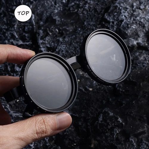 2025 New Nd Zoom Men's Sunglasses, Manually Adjustable Dimming Round Frame, High-end Polarized Fishing Glasses