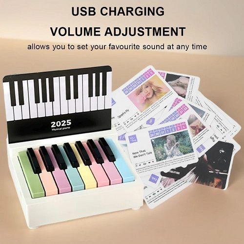 Taylor Piano Calendar 2025 Music Sheets Toy Desktop Peripheral Ornaments with 27 Music Calendar Cards 52 Songs Gift for Fans