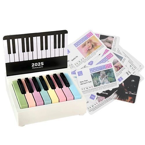Taylor Piano Calendar 2025 Music Sheets Toy Desktop Peripheral Ornaments with 27 Music Calendar Cards 52 Songs Gift for Fans