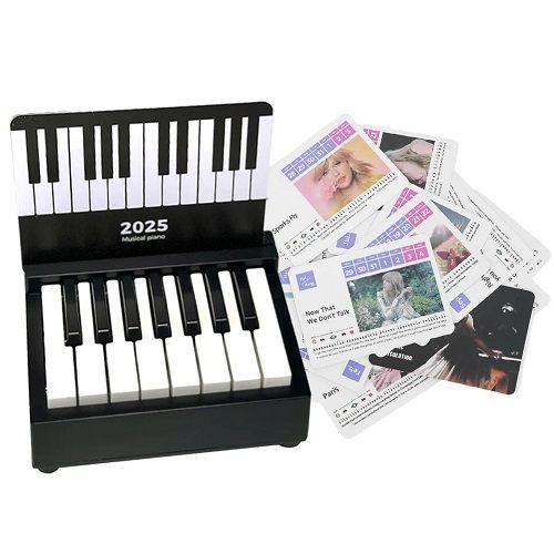 Taylor Piano Calendar 2025 Music Sheets Toy Desktop Peripheral Ornaments with 27 Music Calendar Cards 52 Songs Gift for Fans