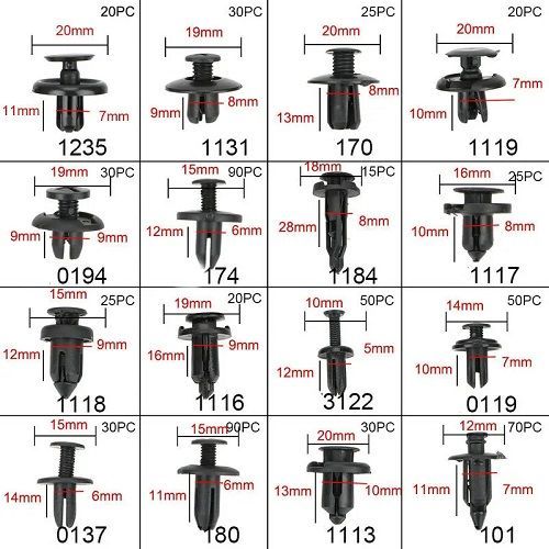 620PCS Car Fastener Clips Mixed Car Fasteners Door Trim Panel Auto Bumper Rivet Retainer Push Engine Cover Fender Clip