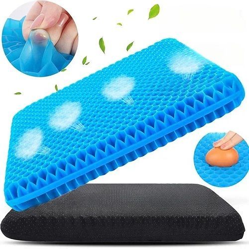 Gel Seat Cushion Double Thick Egg Gel Summer Cushion for Pressure Relief Breathable Chair Pad Office Chair Car Seat Soft Cushion