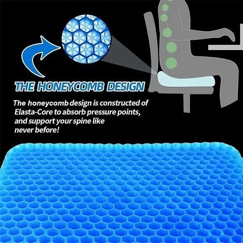 Gel Seat Cushion Double Thick Egg Gel Summer Cushion for Pressure Relief Breathable Chair Pad Office Chair Car Seat Soft Cushion