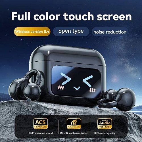 Bone Conduction Wireless Earphones BTV5.4 Touch Control Open Ear Clip Earphones For Sports Running Wireless Earbuds