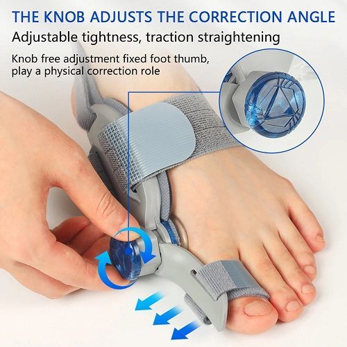 Bunion Corrector Unisex Big Toe Orthopedic Toe Straightener Anti-slip Heel Strap for Left & Right Feet Rotatable Toe Separator
