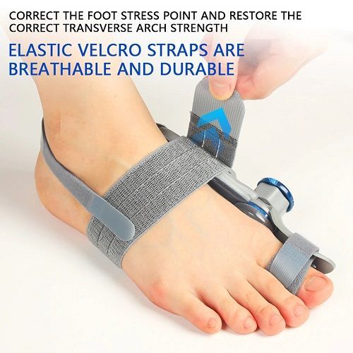 Bunion Corrector Unisex Big Toe Orthopedic Toe Straightener Anti-slip Heel Strap for Left & Right Feet Rotatable Toe Separator