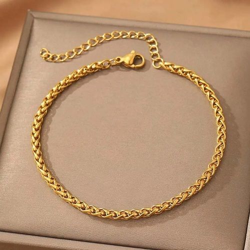 Stainless Steel Twisted Cuban Chain Bracelet For Women Men Punk Hip Hop Gold Color Adjustable Link Chain Bracelet Jewelry 2025
